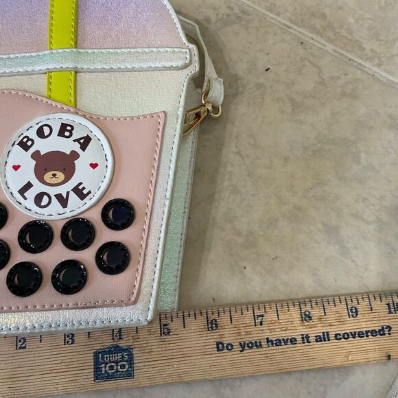 Bobalicious Milk Tea Handbag Crossbody Boba Love adjustable strap Zipper/Strap - Picture 6 of 9